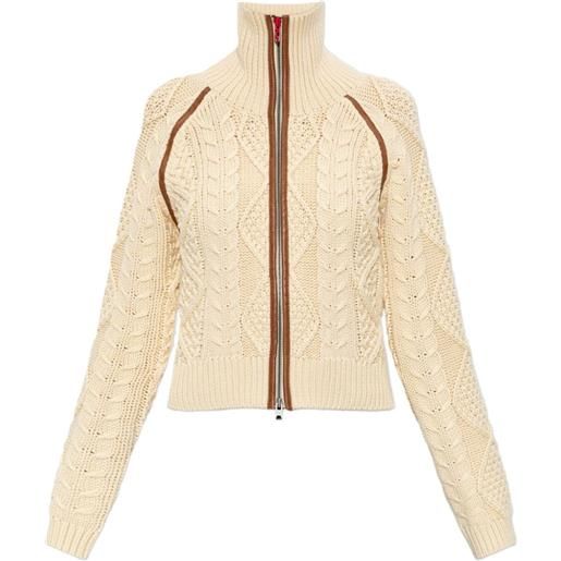 Diesel cable-knit cardigan with contrast bands - toni neutri