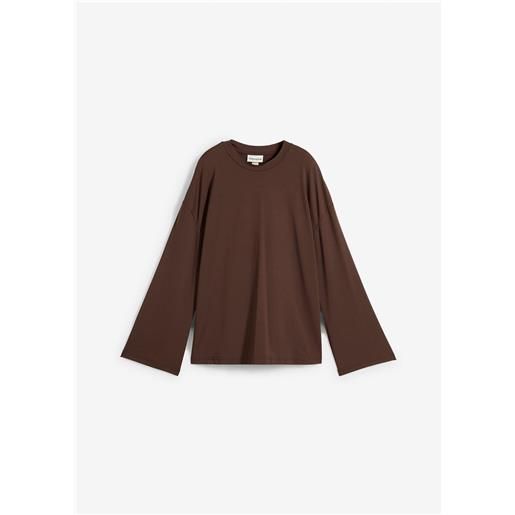 bonprix maglia lunga in tessuto fluido-marrone