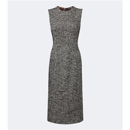 Dolce&Gabbana abito midi in tweed di misto lana e seta