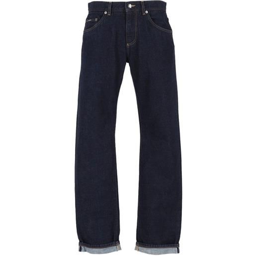 Dolce & Gabbana logo-embroidered jeans - blu