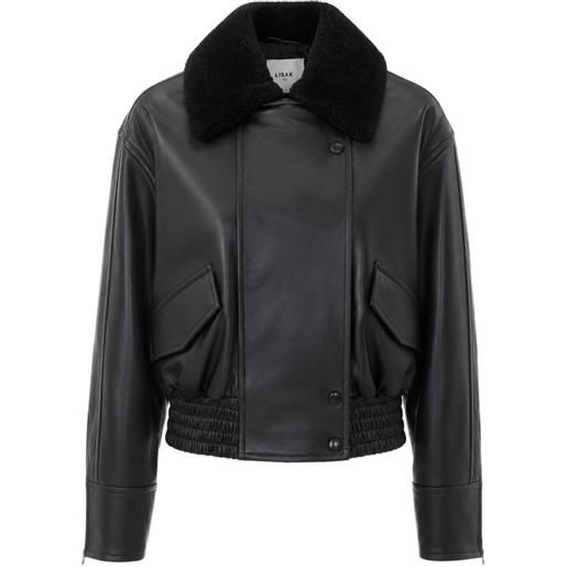 IVY OAK bomber laila lane con colletto in shearling - nero