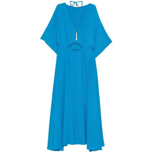 SIMONA CORSELLINI abito midi con dettaglio cut-out - blu
