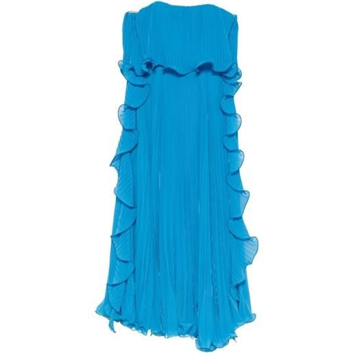 SIMONA CORSELLINI abito midi con ruches - blu