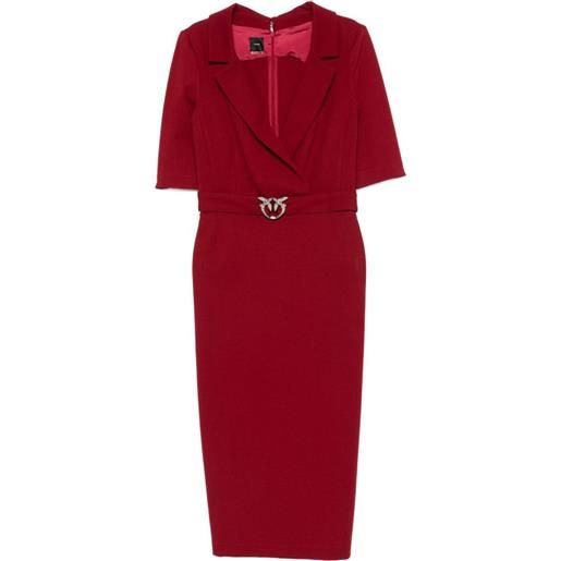 PINKO abito love birds con cintura - rosso