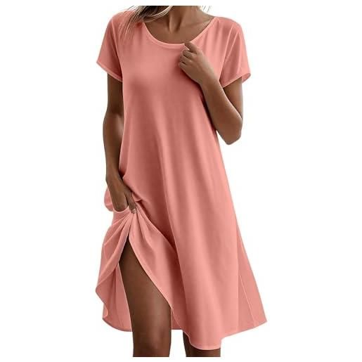 Luadnysin vestiti donna estivi abiti lino abito casual estivo vestito dresses estate prendisole chic spiaggia abitino leggero tubino corto vestitini primaverile vestitino, s-5xl