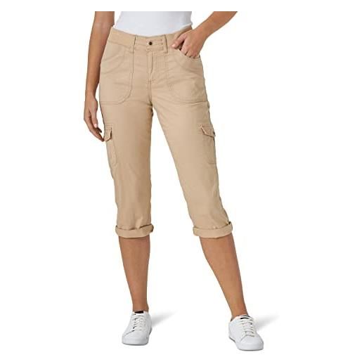 Lee - pantaloni capri cargo da donna con vestibilità comoda austyn, caffè, 40
