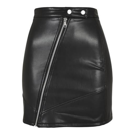 Urban Classics gonna in pelle sintetica da motociclista, da donna, in similpelle, disponibile in nero, taglie xs-5xl, nero, xxxxxl