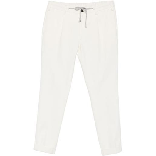 Eleventy pantaloni plissé con coulisse - bianco