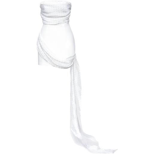 POST MERIDIEM abito corto con strass - bianco