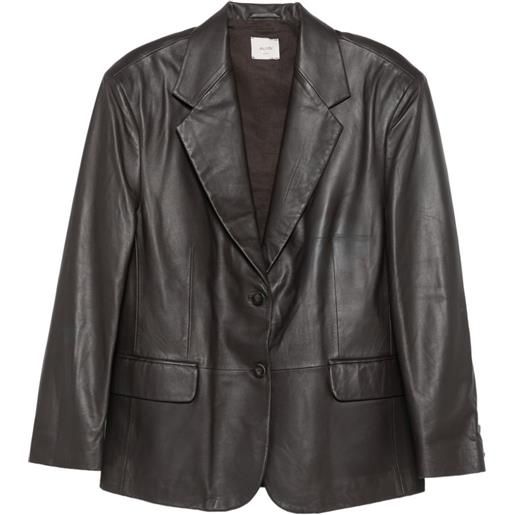 Alysi giacca monopetto in pelle - marrone