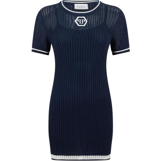 Philipp Plein abito corto con logo - blu