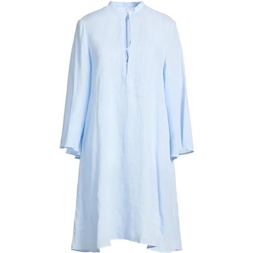 120% LINO - vestito corto - celeste