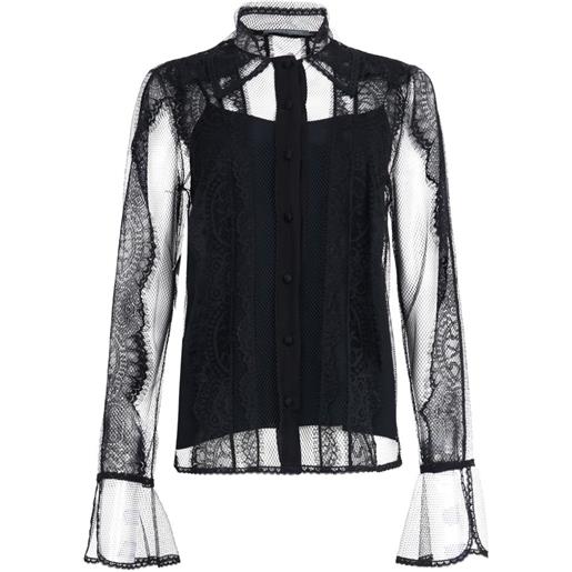 Alberta Ferretti camicia a inserti - nero