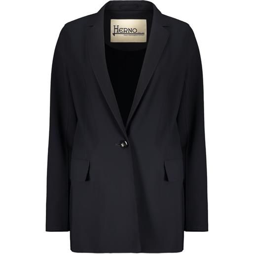 Herno blazer monopetto con revers a lancia - blu
