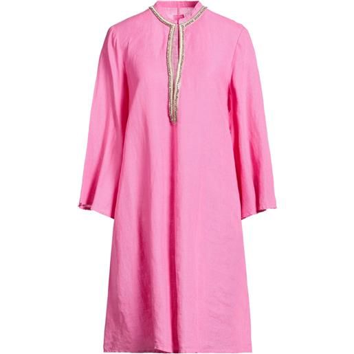 120% LINO - vestito corto - magenta