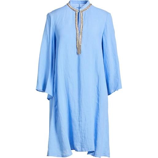 120% LINO - vestito corto - blu chiaro