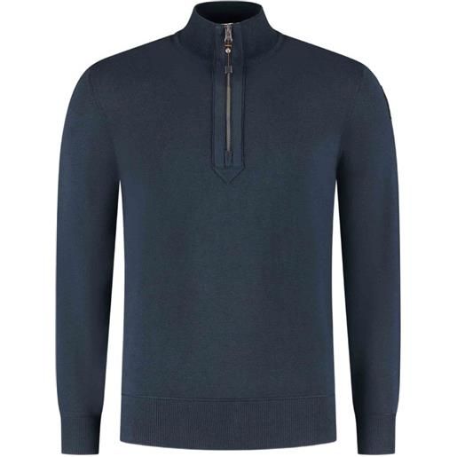 Parajumpers maglione basic scoe con zip - blu