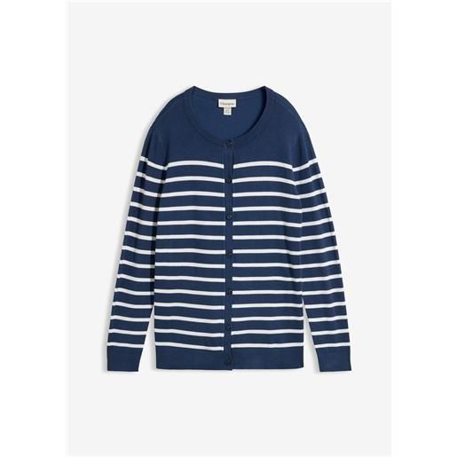 bonprix cardigan in filato fine di misto viscosa morbido-blu