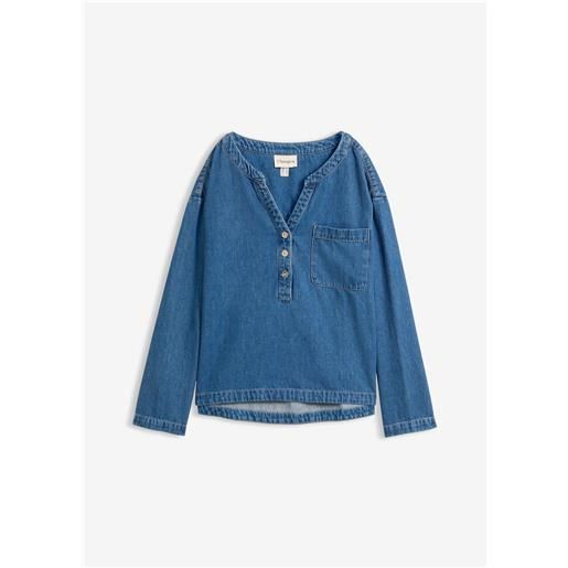 bonprix blusa in jeans-blu