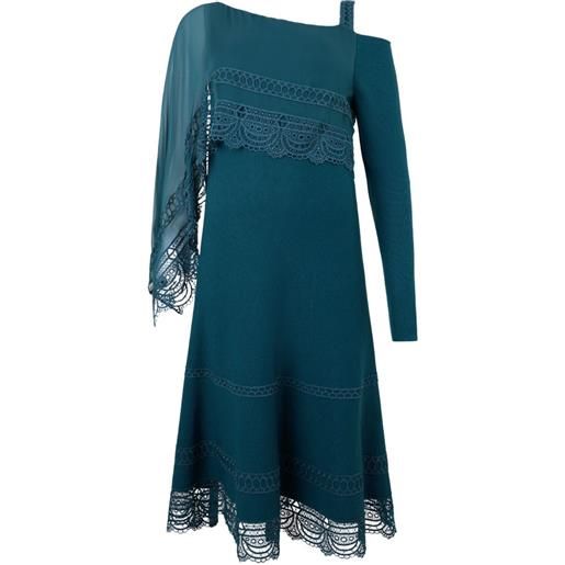 Alberta Ferretti abito svasato asimmetrico - blu