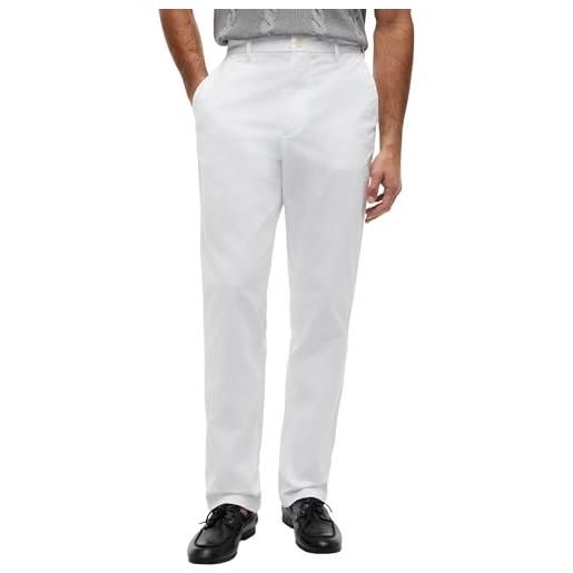 Tommy Hilfiger uomo pantaloni chino dover essential twill relaxed fit, bianco (th optic white), 31w/30l