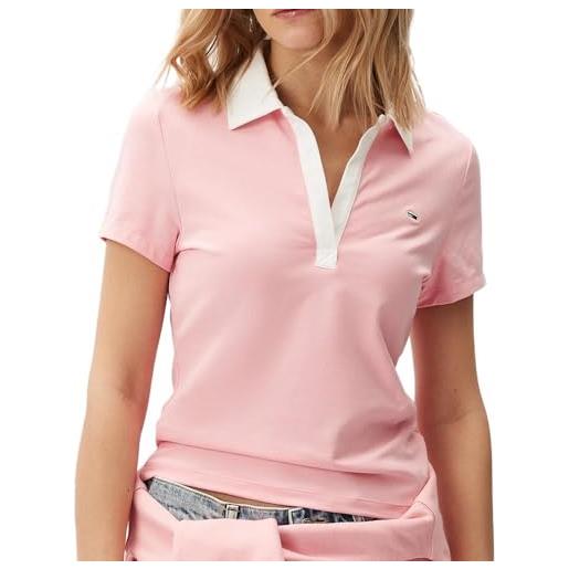 Tommy Hilfiger polo da donna rosa/bianco dw0dw17225