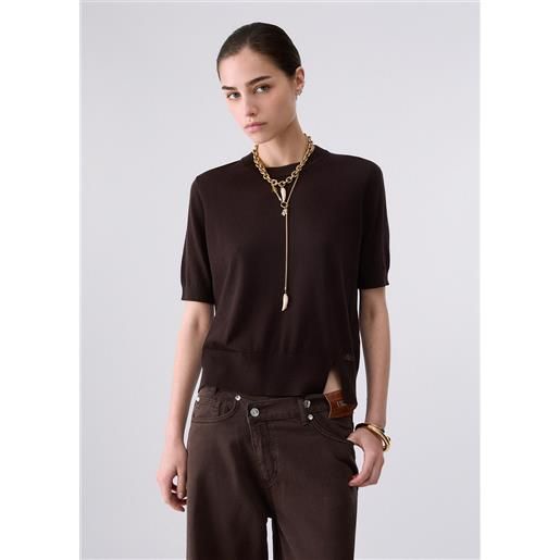 Liu jo top in maglia, marrone scuro