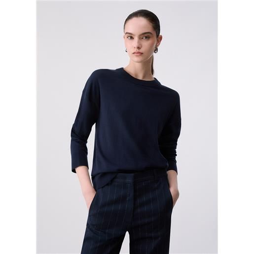 Liu jo maglia in misto lana, blu scuro