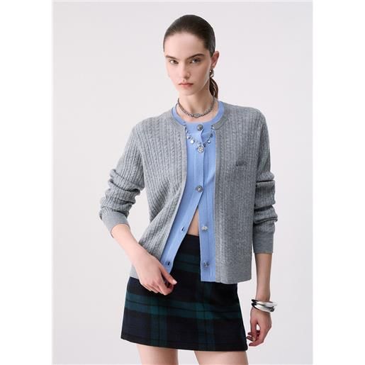 Liu jo cardigan con bottoni gioiello, grigio
