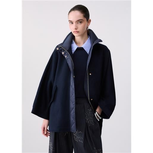 Liu jo mantella kimono in lana, blu scuro