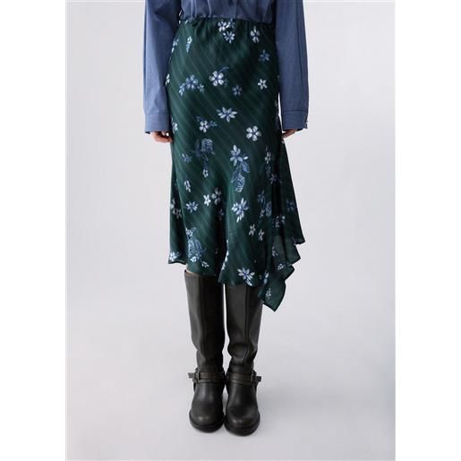 Liu jo gonna midi con drappeggio, verde