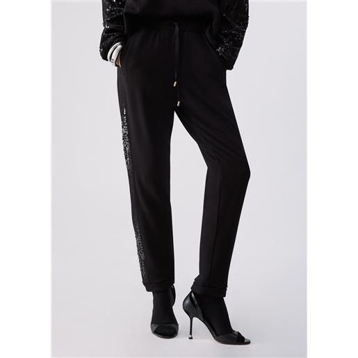 Liu jo pantaloni in felpa, nero