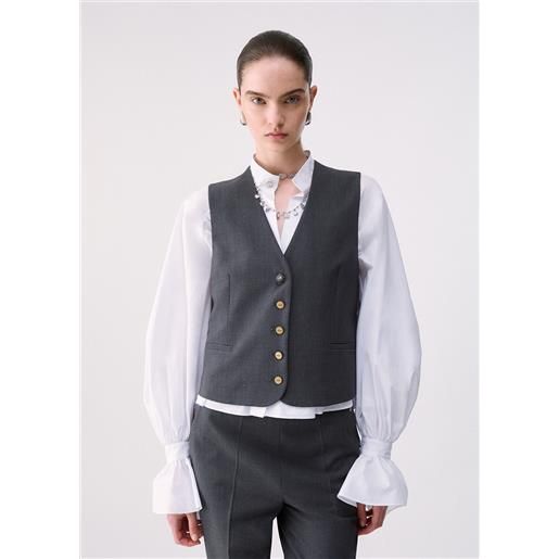 Liu jo gilet in flanella, verde scuro