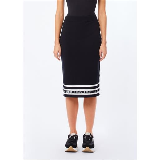 Liu jo gonna longuette in maglia, nero