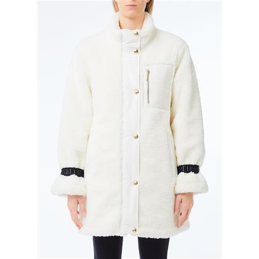 Liu jo cappotto reversibile, bianco latte
