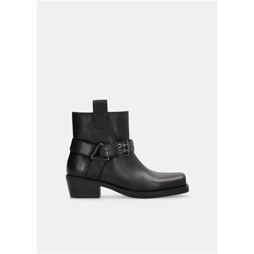 Liu jo stivaletti texani in suede, nero