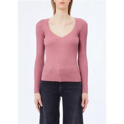 Liu jo maglia con scollo a v, rosa