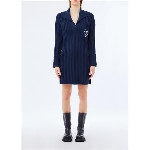 Liu jo abito in maglia di lana, blu scuro