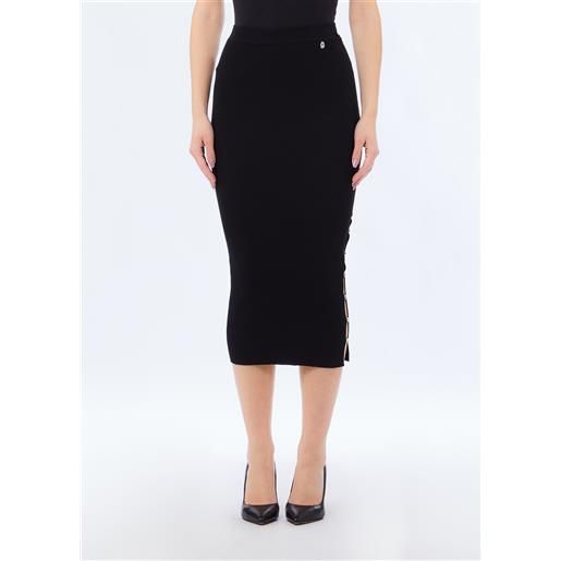 Liu jo gonna midi in maglia, nero