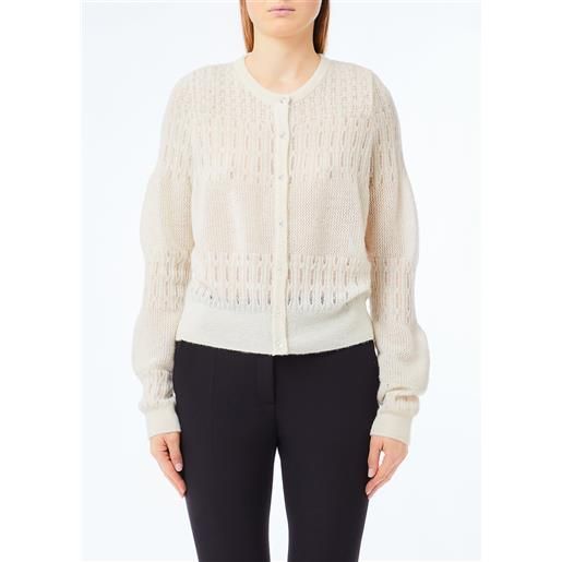 Liu jo cardigan in lana e alpaca, bianco
