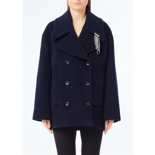 Liu jo peacoat liu jo better in lana, blu marino
