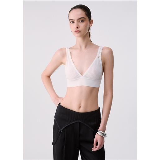Liu jo top in pura lana, bianco lana