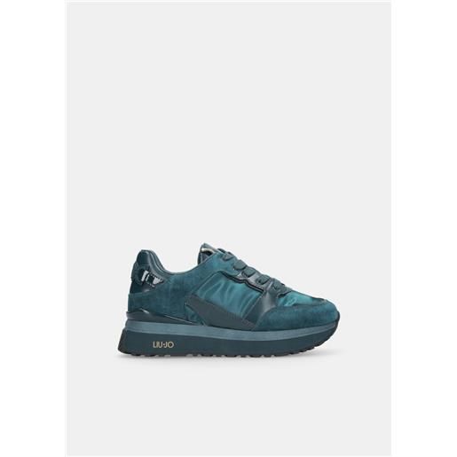 Liu jo sneakers platform in pelle, neutro