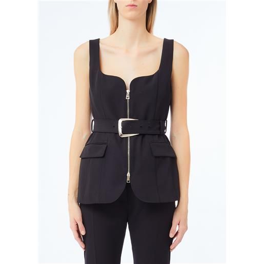 Liu jo gilet con zip, nero