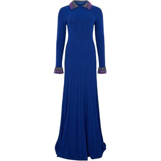 Alberta Ferretti abito lungo con decorazione - blu