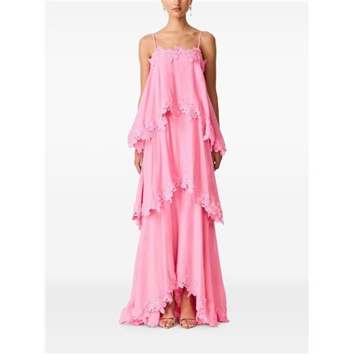 ELLIATT lace-trim tiered maxi dress - rosa