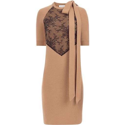 Nina Ricci abito midi con fiocco - toni neutri