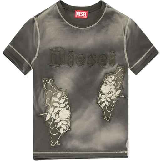 Diesel t-shirt t-uncut con applicazione - verde