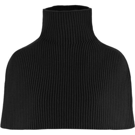 SA SU PHI ribbed-knit cashmere cape - nero