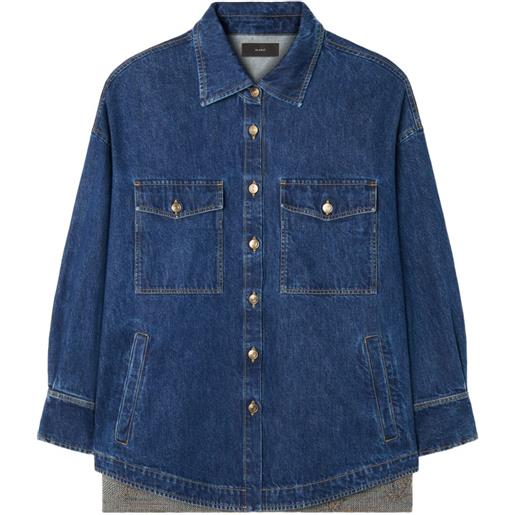 Alanui tex-hawaii jacquard-knit denim jacket - blu